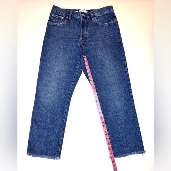 MNG MANGO Women’s Havana Straight Leg  Cropped Button Fly Jeans Size- 8 - Picture 3 of 10